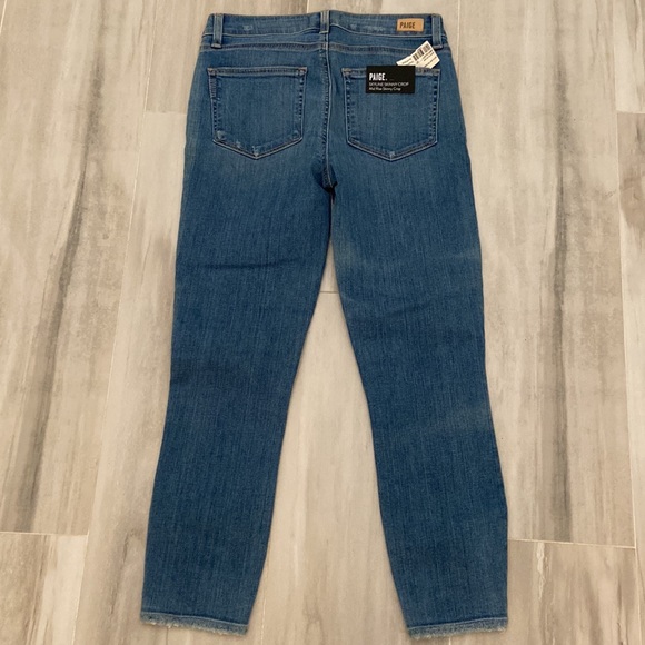Paige Skyline Skinny Crop, Distressed, Mid-Rise, 27x25, NWT, $219 MSRP - Picture 10 of 14